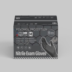1,000 Pcs/Case Nitrile Exam Gloves PRO 5.0 (Coal Black)